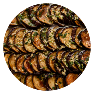 AUBERGINES MARINEES A L AIL